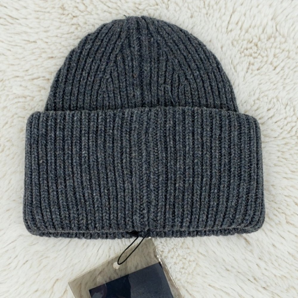 NEW Acne Studio Dark Grey Hat Beanie - Picture 3 of 4